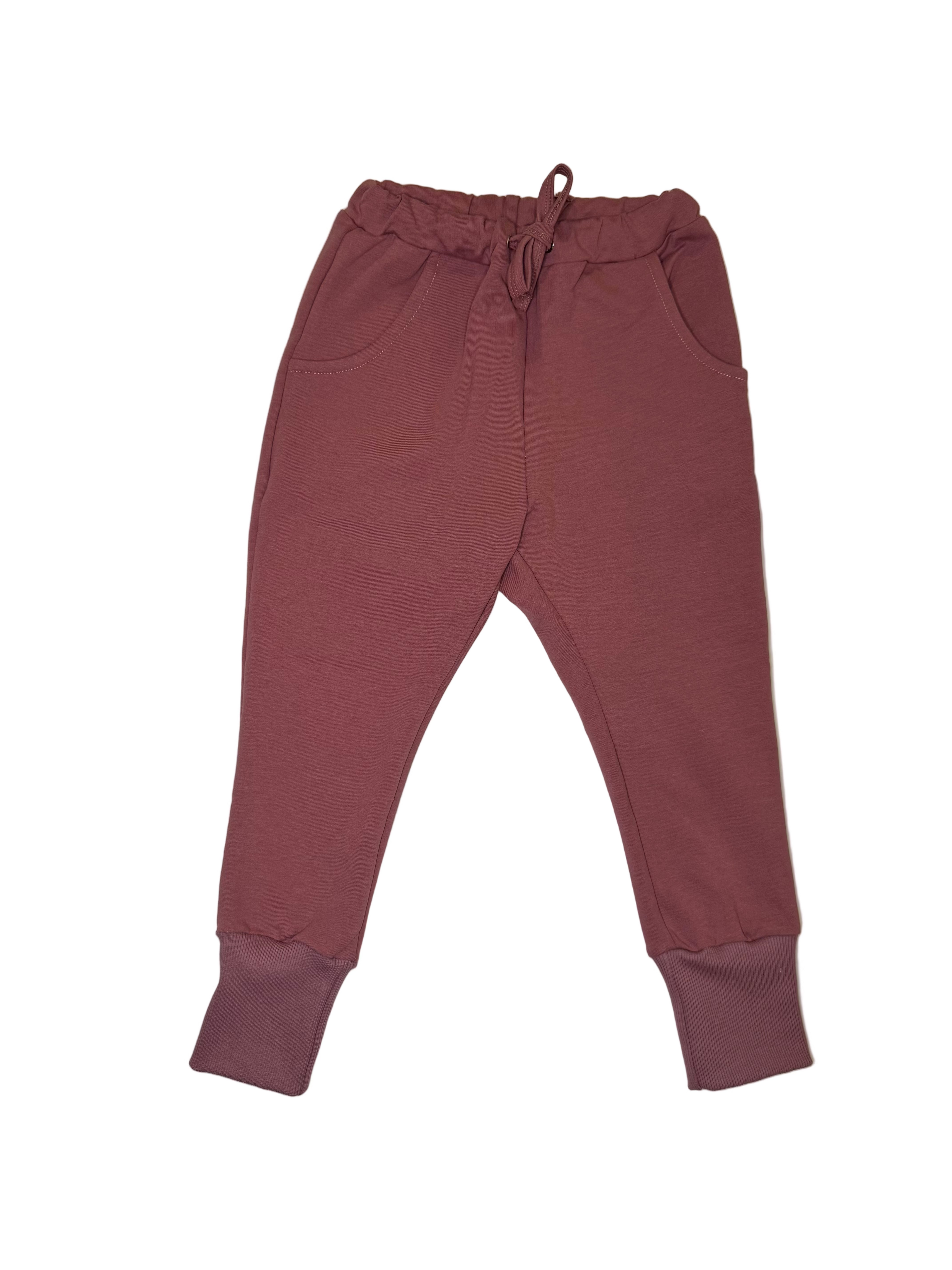 Collegehousut, tumma roosa