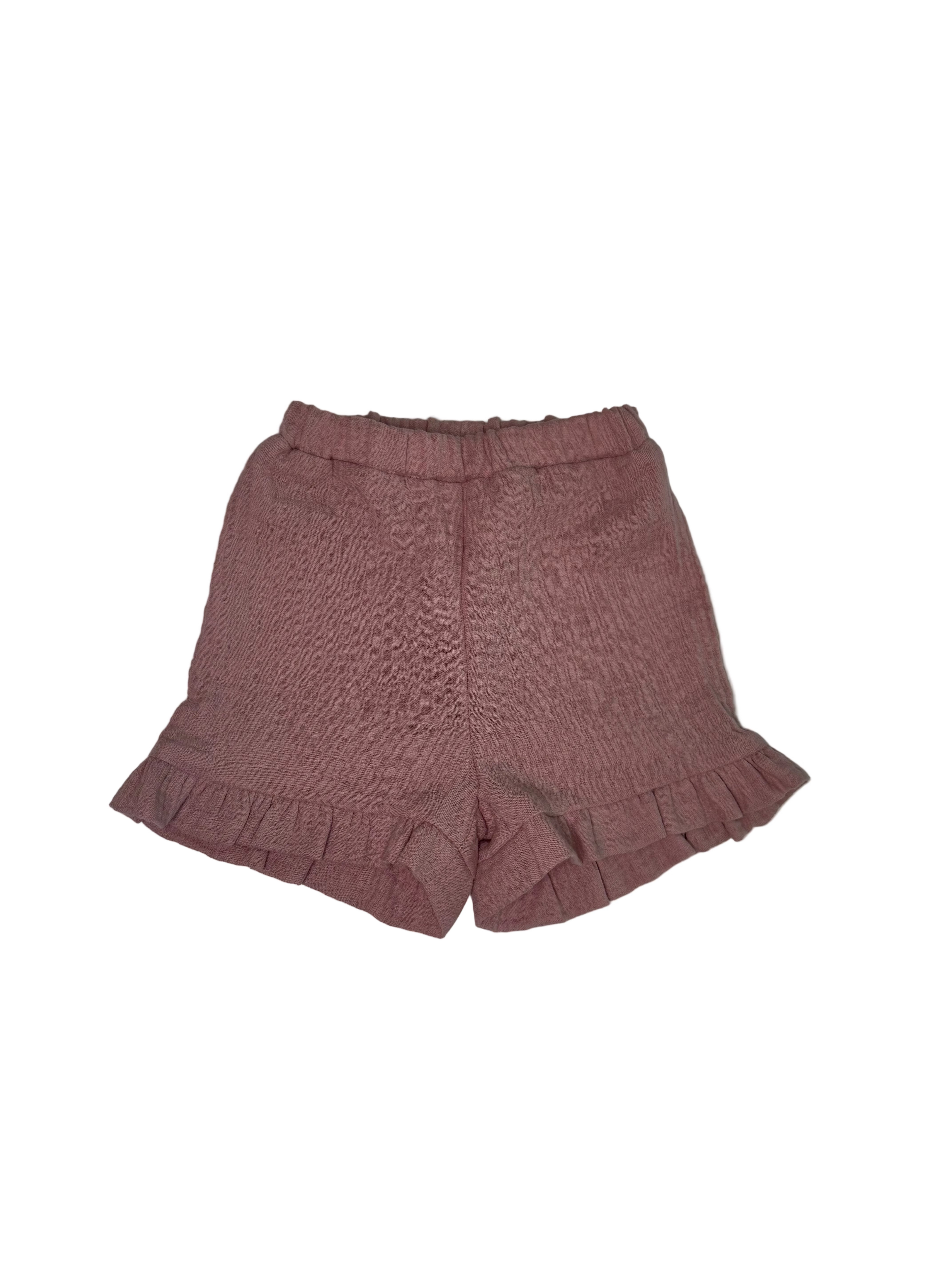 Harsoshortsit frilla, Roosa